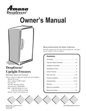 Amana Deepfreeze Manual Del Usuario