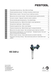 Festool ISC 240 Li Manual De Instrucciones Original