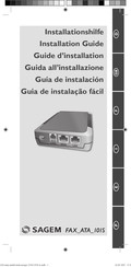 Sagem FAX ATA 101S Guide D’installation