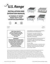 U.S. Range UTGG72-GT72M Instrucciones De Instalación Y  Operación