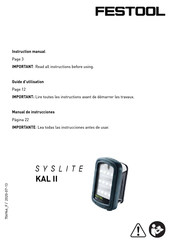 Festool SYSLITE KAL II Manual De Instrucciones