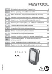 Festool SYSLITE KAL Manual De Instrucciones