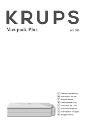 Krups Vacupack Plus Instrucciones De Uso