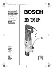 Bosch GDB 1600 WE Instrucciones De Servicio