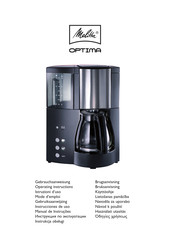 melitta OPTIMA Instrucciones De Uso