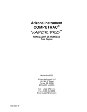 Arizona Instrument COMPUTRAC VAPOR PRO Guía Rápida