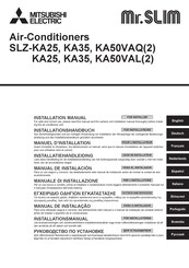 Mitsubishi Electric Mr. Slim SLZ-KA35VAL2 Manual De Instalación