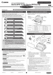 Canon imagePROGRAF iPF670 Serie Guía De Configuración