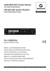 Monacor 17.5030 Instrucciones Instalación Y Funcionamiento