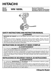 Hitachi Koki WM 18DBL Instrucciones De Seguridad Y Manual De Instrucciones