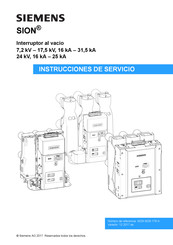 Siemens SION 7,2kV Instrucciones De Servicio