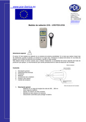 Pce Instruments PCE-UV34 Manual De Instrucciones