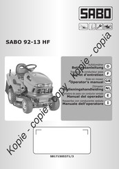 Sabo 92-13 HF Manual Del Operador