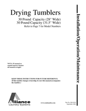 Alliance Laundry Systems DTB30CE Manual De Instalación, Operación, Mantenimiento Y Seguridad