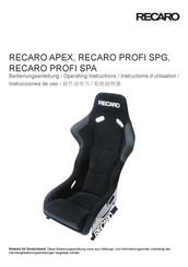 RECARO Profi SPG Instrucciones De Uso