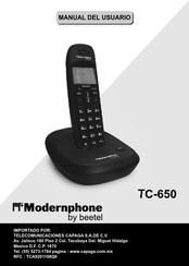 Modernphone TC-650 Manual Del Usuario