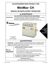 Pentair Pool Products MiniMax CH Serie Manual De Instalación Y Operación