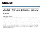 Shure MXA910 Manual Del Usuario