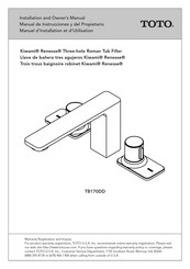 Toto Kiwami Renesse TB170DD Manual De Instrucciones Y Del Propietario