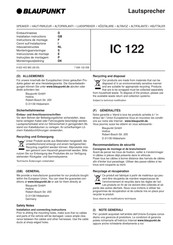 Blaupunkt IC 122 Instrucciones De Montaje