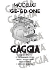 Gaggia GE-GD ONE Instrucciones De Uso