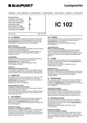 Blaupunkt IC 102 Instrucciones De Montaje