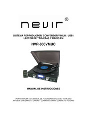 Nevir NVR-800VMUC Manual De Instrucciones