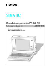 Siemens SIMATIC PG 740 PIII Instrucciones De Servicio