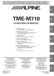 Alpine TME-M710 Manual De Operación