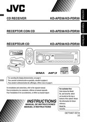 JVC KD-PDR30 Manual De Instrucciones