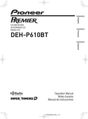 Pioneer PREMIER DEH-P610BT Manual De Instrucciones