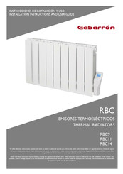 Gabarron RBC Serie Instrucciones De Instalacion Y Uso