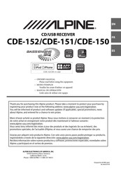 Alpine CDE-152 Manual De Operación