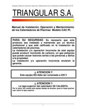 Triangular CAC PI Manual De Instalación, Operación Y Mantenimiento