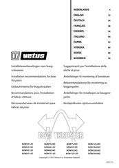 Vetus BOW9524D Instrucciones Para El Montaje Y Recomendaciones Para El Mantenimiento