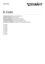 DURAVIT D-Code 740100 Instrucciones De Montaje