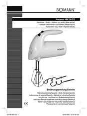 BOMANN HM 350 CB Instrucciones De Servicio/Garantía