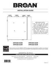 Broan ERV250 ECM Guia De Instalacion