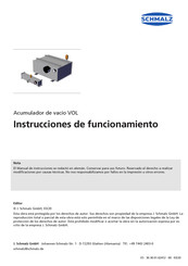 schmalz VOL Serie Instrucciones De Funcionamiento