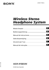 Sony MDR-RF885RK Manual De Instrucciones