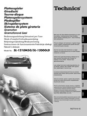 Technics SL-1200GLD Instrucciones De Funcionamiento