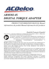 ACDelco ARM302-4S Manual De Instrucciones