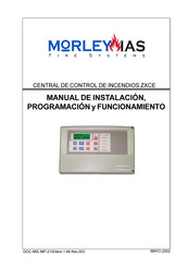 MORLEY-IAS ZXCE Manual De Instalación, Configuración Y Funcionamiento