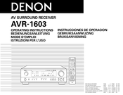 Denon AVR-1603 Instrucciones De Operación