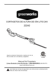 GreenWorks 22242 Manual Del Propietário