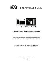 HAI Omni Pro II AUTOMATION Manual De Instalación