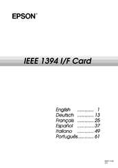 Epson IEEE 1394 I/F Manual De Instrucciones