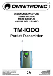 Omnitronic TM-1000 Manual Del Usuario