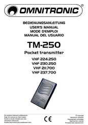 Omnitronic VHF 237.700 Manual Del Usuario