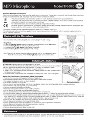 iHome TR-070 Manual Del Usario